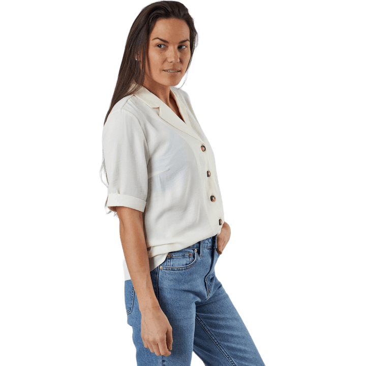 Sky S/S Shirt Solid Wvn White