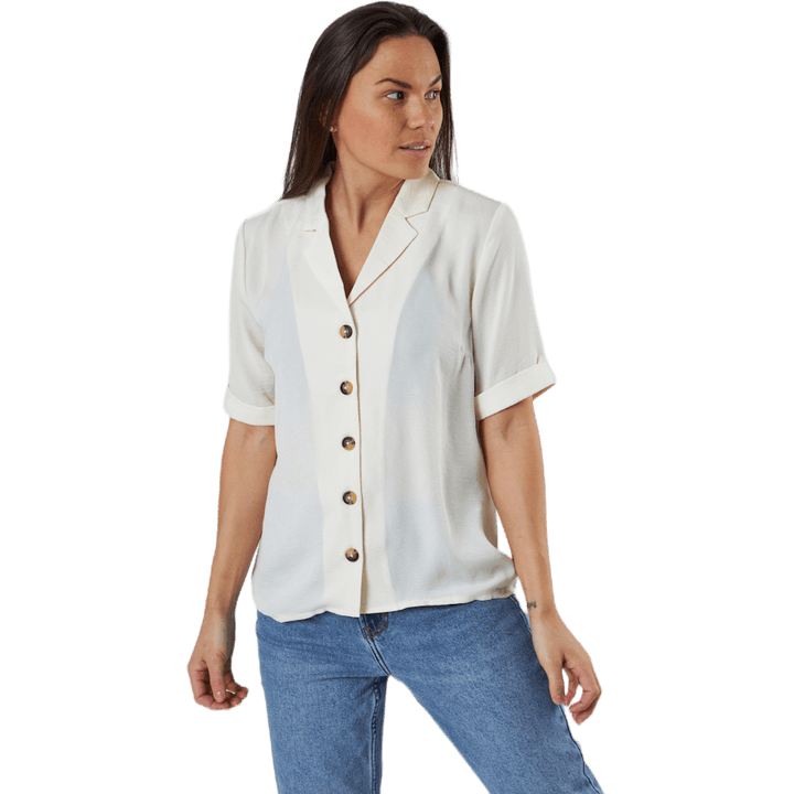 Sky S/S Shirt Solid Wvn White
