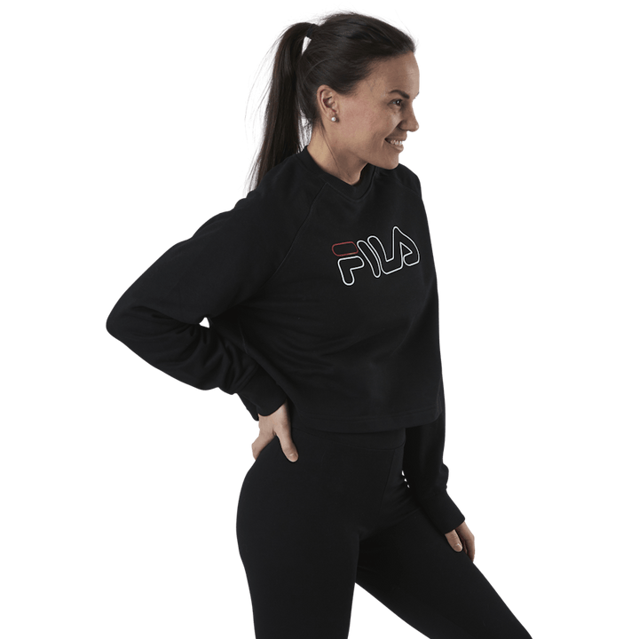 Jamina Cropped Crew Sweat Black