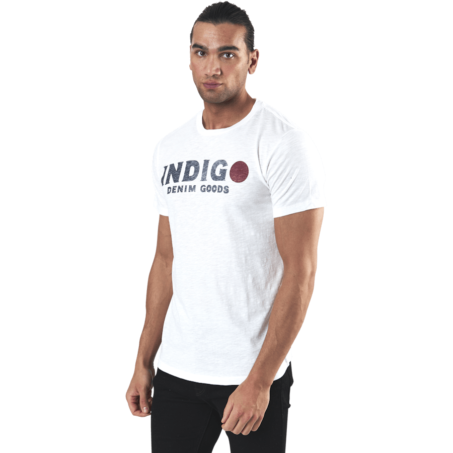 Wash Jeans Tee Ss Crew Neck White