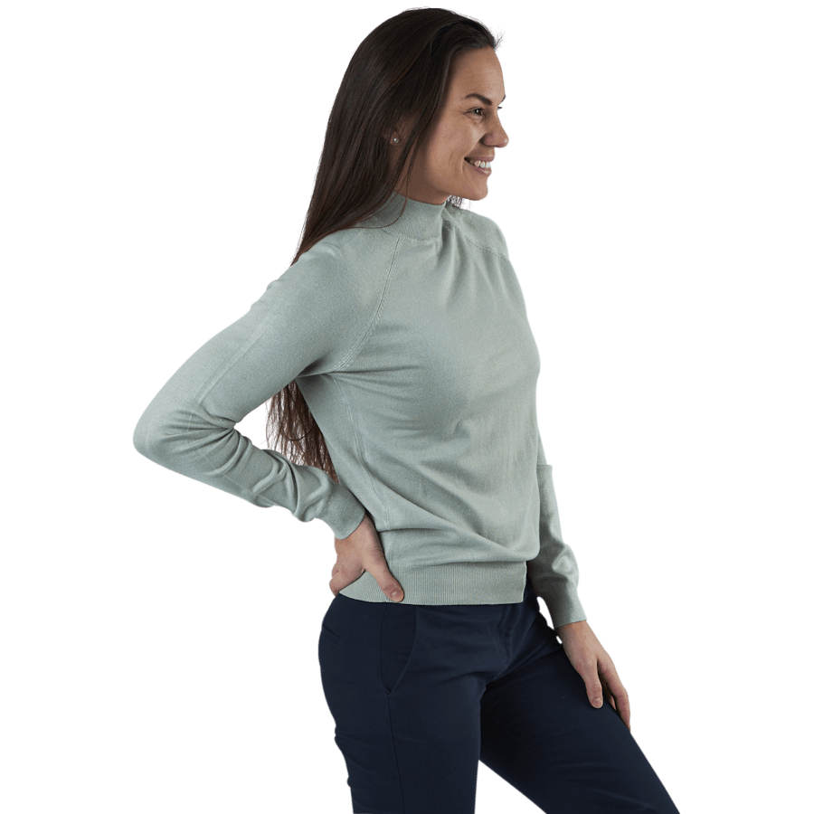 Esera Ls High Neck Knit Green