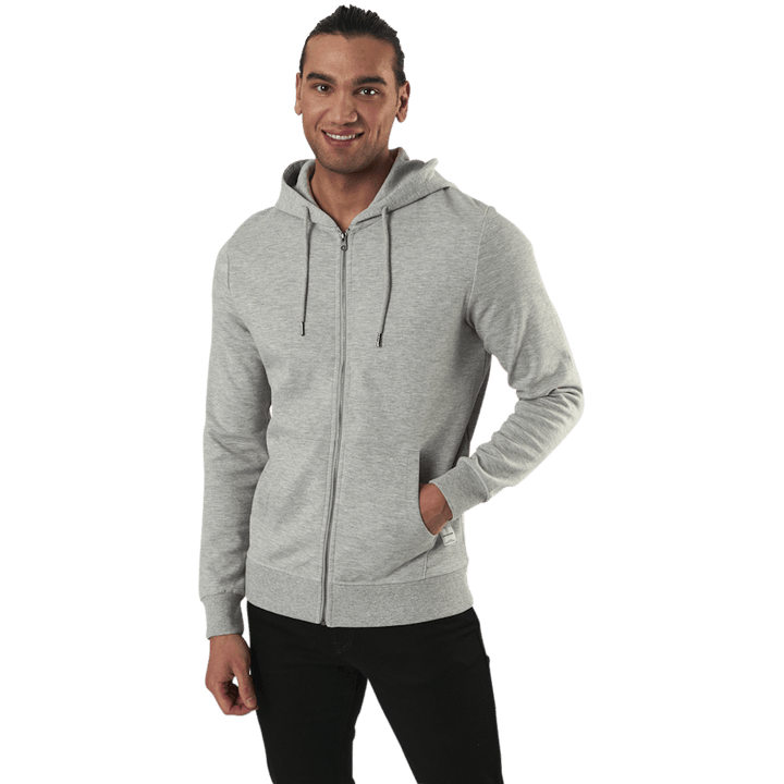 Felpa Basic con cappuccio e zip Grigio