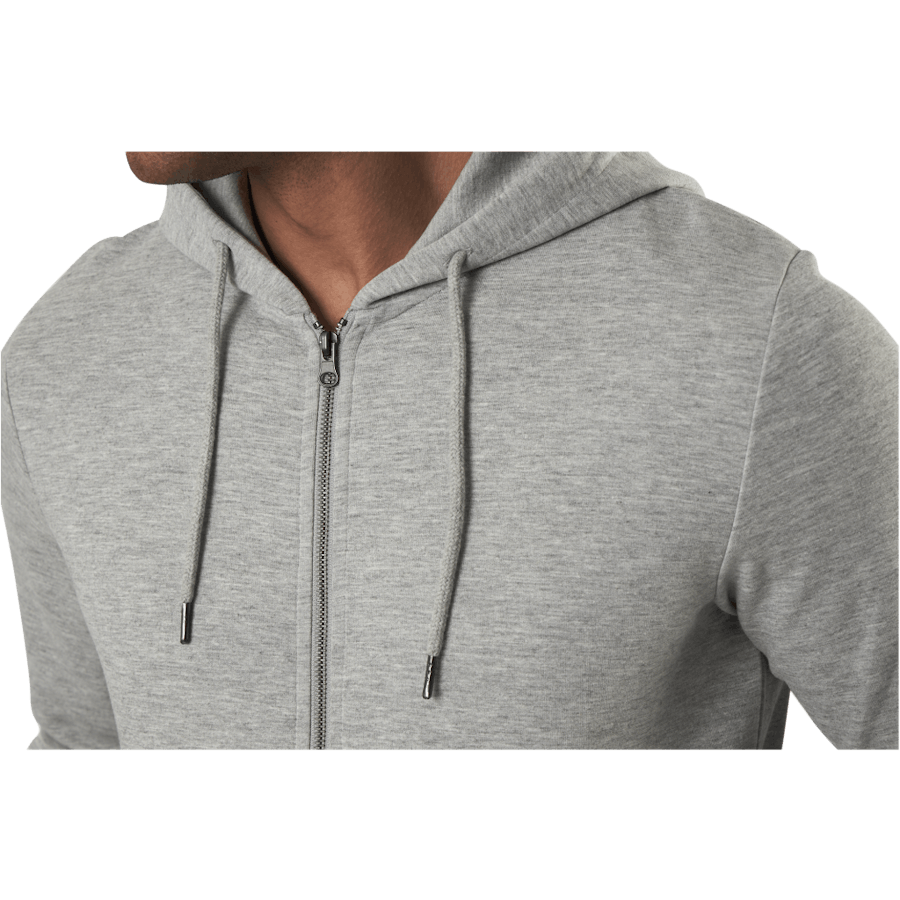 Felpa Basic con cappuccio e zip Grigio