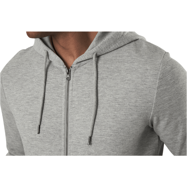 Felpa Basic con cappuccio e zip Grigio