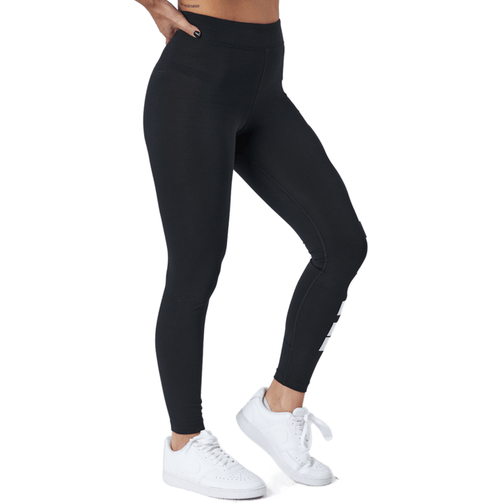 Sportswear Essential grafiska leggings med hög midja för kvinnor BLACK/WHITE