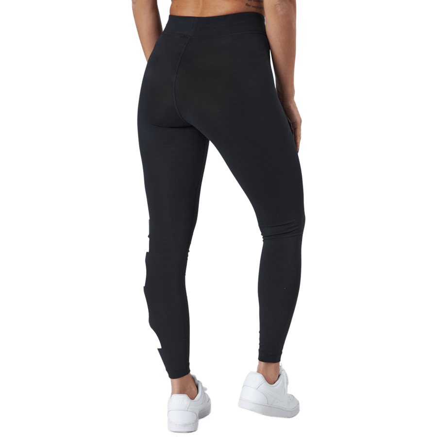 Sportswear Essential grafiska leggings med hög midja för kvinnor BLACK/WHITE