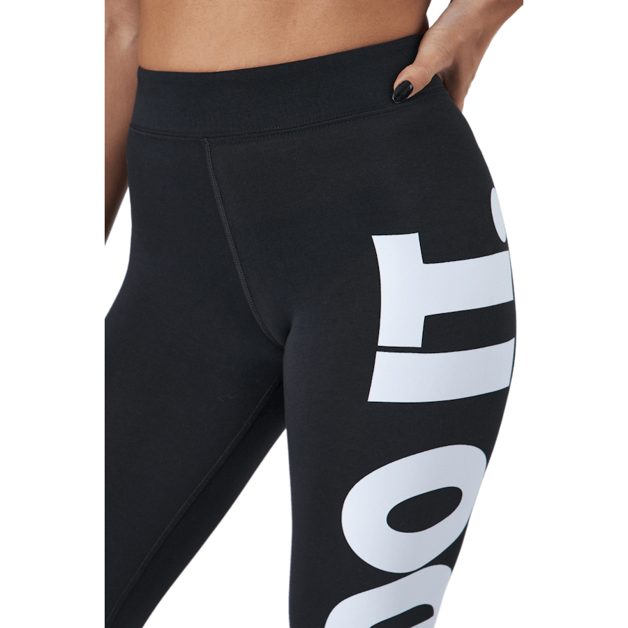 Sportswear Essential grafiska leggings med hög midja för kvinnor BLACK/WHITE