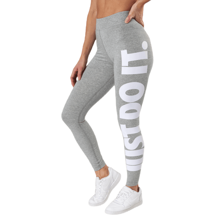 Sportswear Essential Women's High-Waisted Graphic Leggings DK GREY HEATHER/WHITE