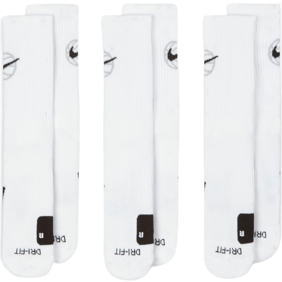 Basketbalové ponožky Everyday Crew (3 páry) WHITE/BLACK