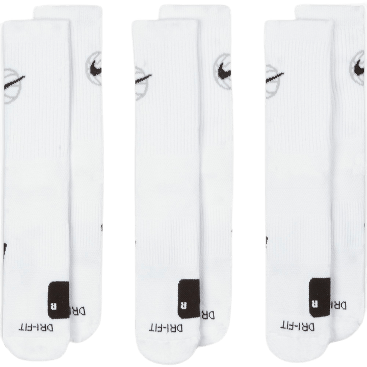 Basketbalové ponožky Everyday Crew (3 páry) WHITE/BLACK