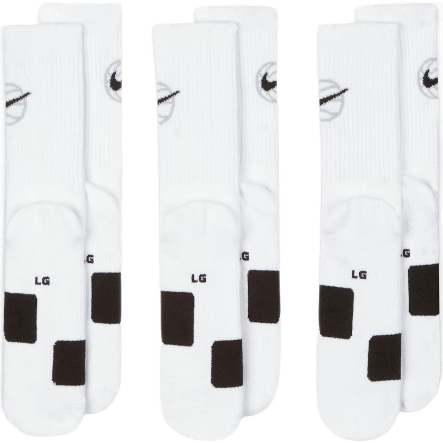 Basketbalové ponožky Everyday Crew (3 páry) WHITE/BLACK