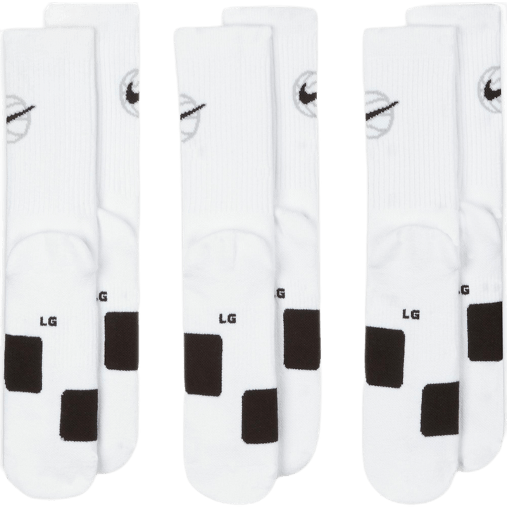 Basketbalové ponožky Everyday Crew (3 páry) WHITE/BLACK