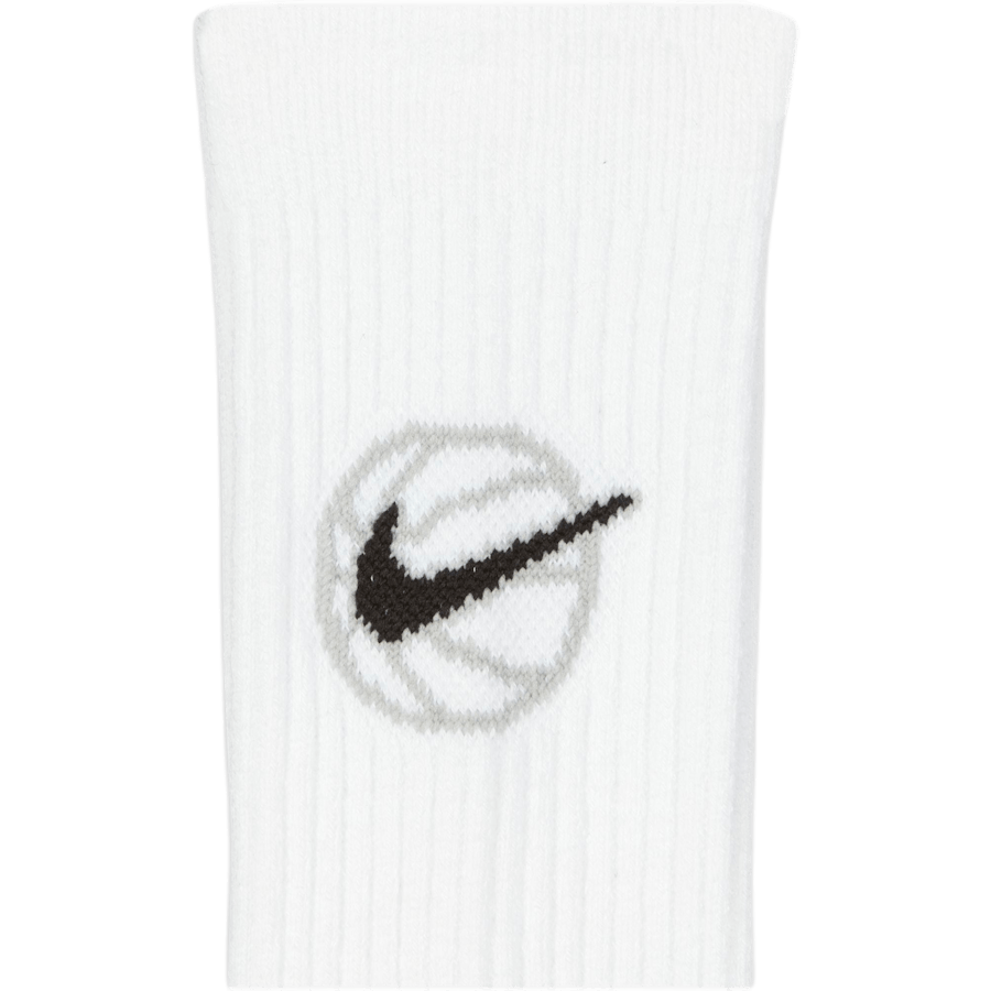 Basketbalové ponožky Everyday Crew (3 páry) WHITE/BLACK
