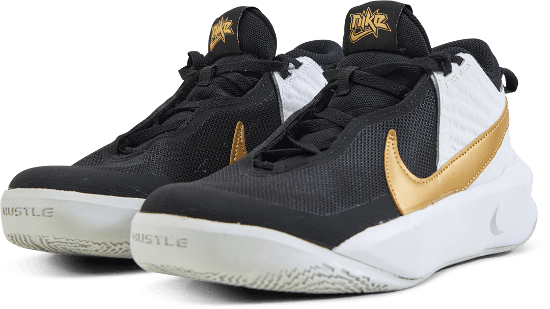 Team Hustle D 10 Big Kids' Basketball Shoes BLACK/METALLIC GOLD-WHITE-PHOTON DUST