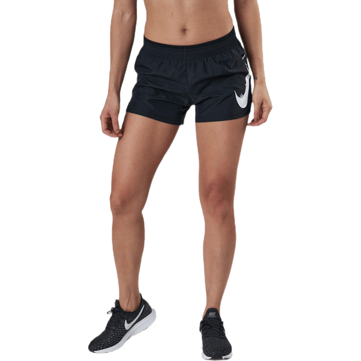 Short de course Swoosh blanc/noir