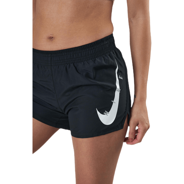 Short de course Swoosh blanc/noir