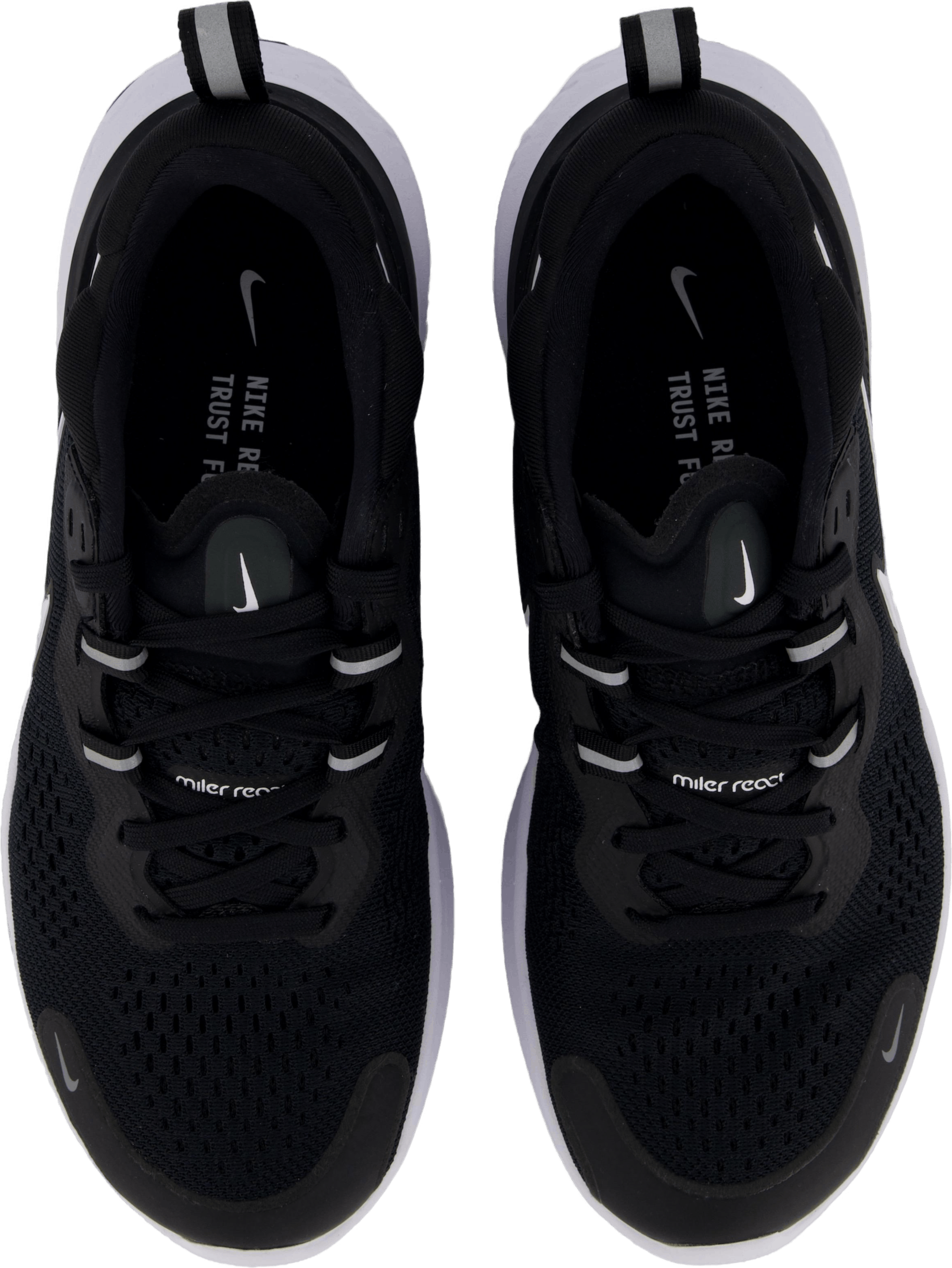 nike react miler women's black