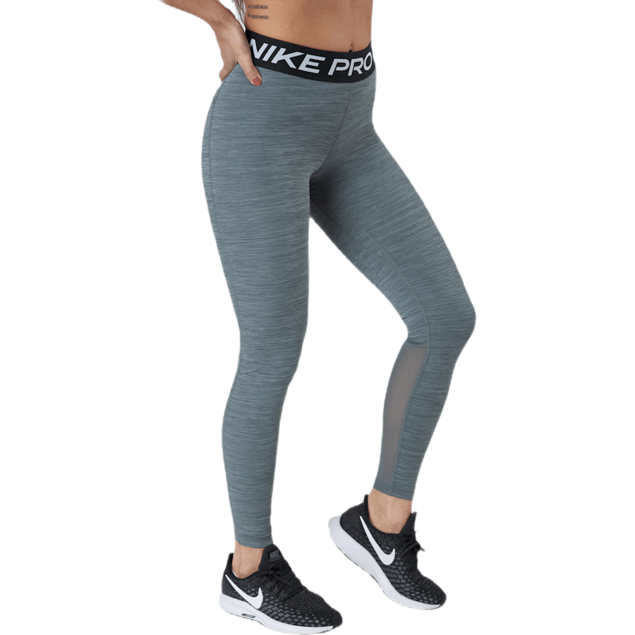 Nike Pro Women's Mid-Rise Mesh-Paneled Leggings SMOKE GREY/HTR/BLACK/WHITE