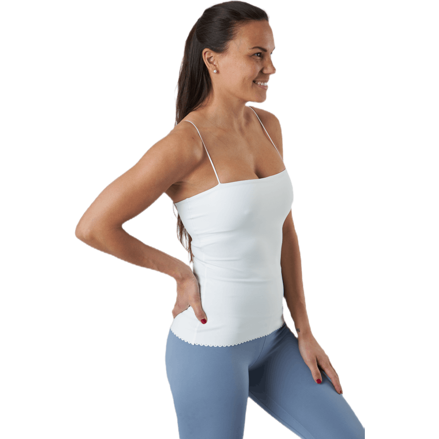 Yoga Luxe Eyelet Tank Top White