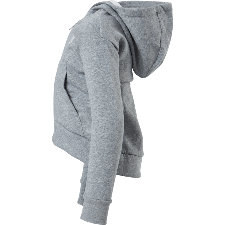 Sportswear Club Fleece Felpa con cappuccio a zip intera per bambini grandi (ragazze) CARBON HEATHER/WHITE