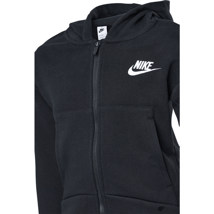 Sportswear Club Fleece Felpa con cappuccio a zip intera per bambini e bambine NERO/BIANCO