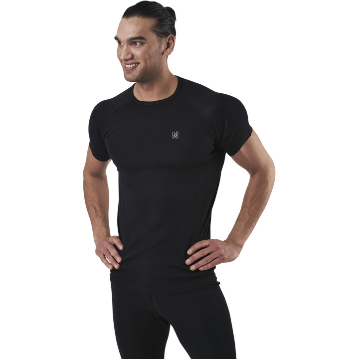 Floki Short Sleeve Slim Fit 100% Merino Wool Black