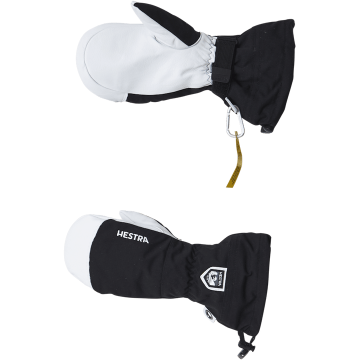 Gants d'héliski en cuir noir de l'armée