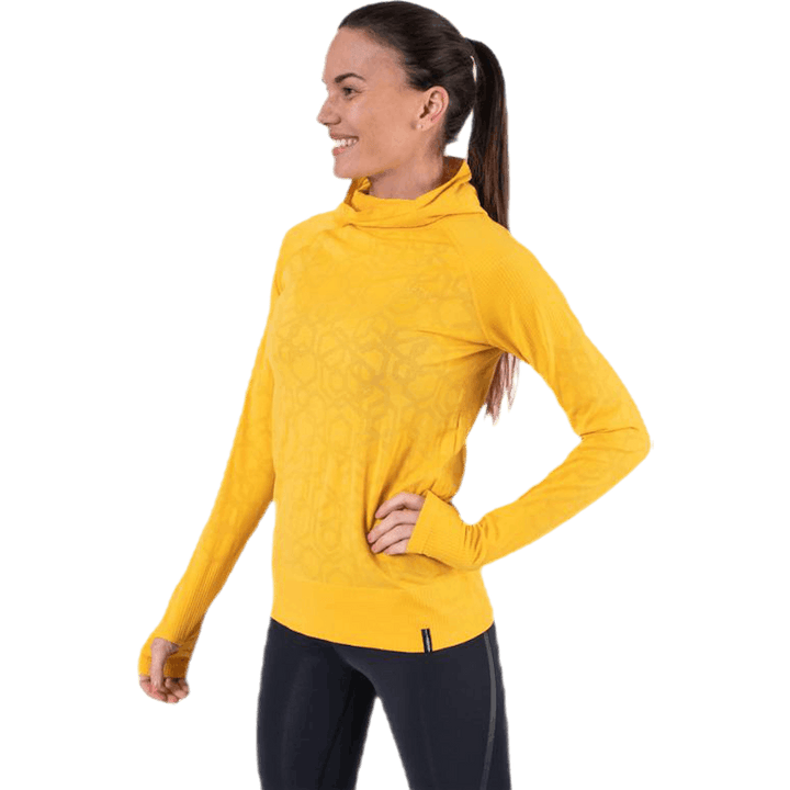 Maglietta con cappuccio Charge Fuseknit LS Giallo