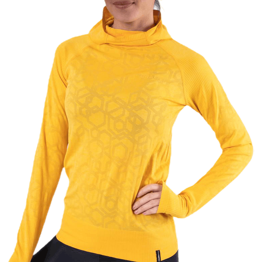 Maglietta con cappuccio Charge Fuseknit LS Giallo