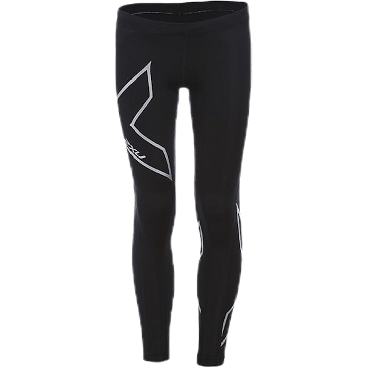 Girl`s Compression Tights-U Junior Black/Silver