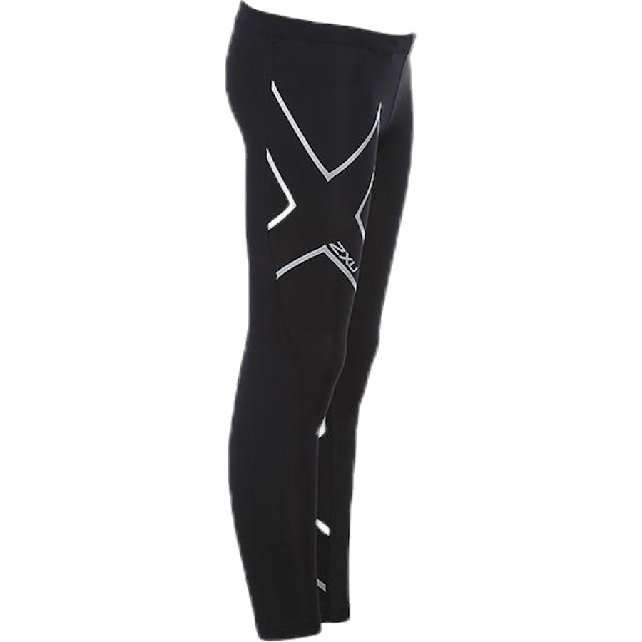 Girl`s Compression Tights-U Junior Black/Silver