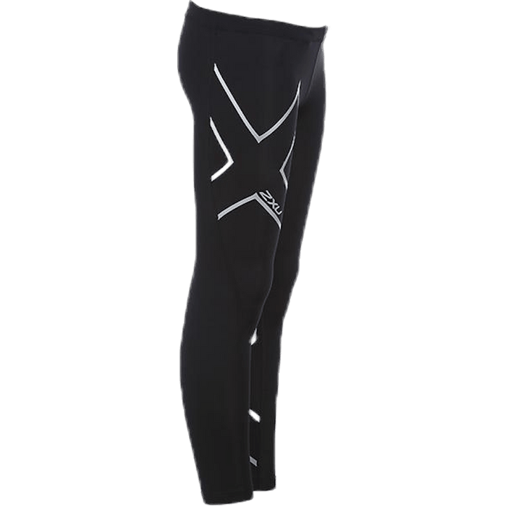 Girl`s Compression Tights-U Junior Black/Silver