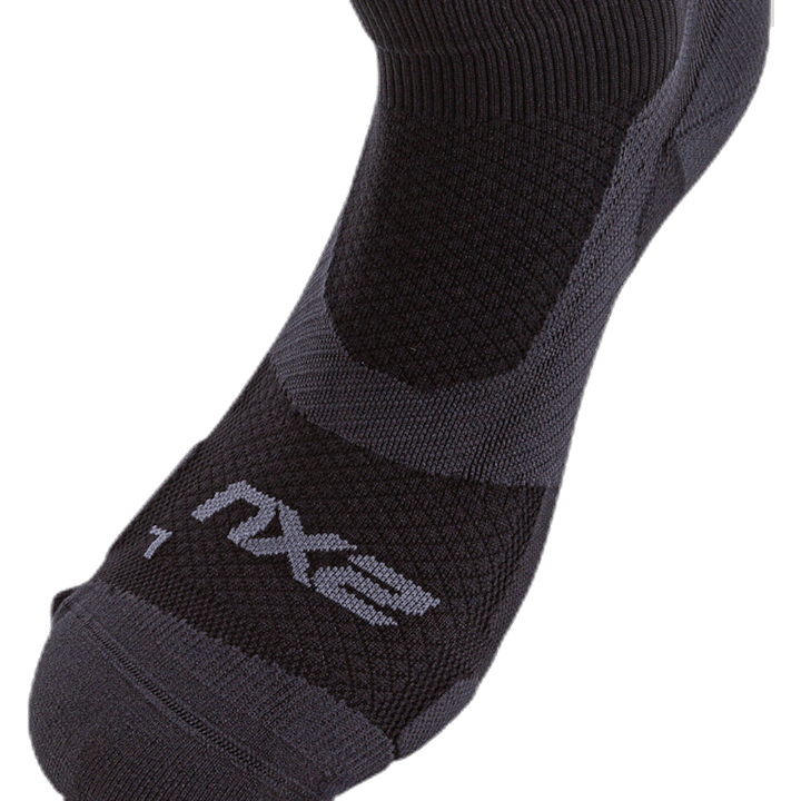 Vectr LightCush 1/4 Crew Sock Black/Grey