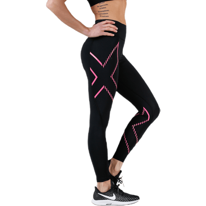 Bonded MidRise Compression Tights W Mönstrad/Svart