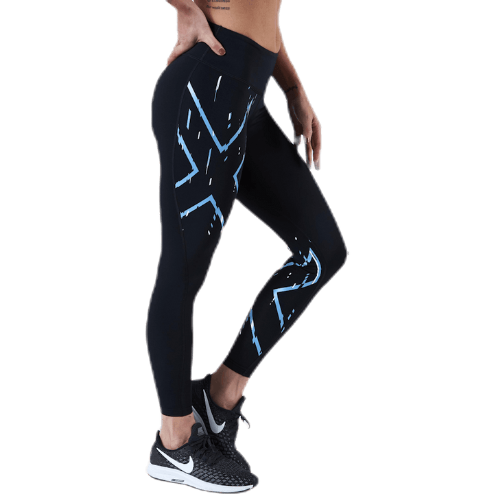 Mid-Rise Compression Tights Blue/Black