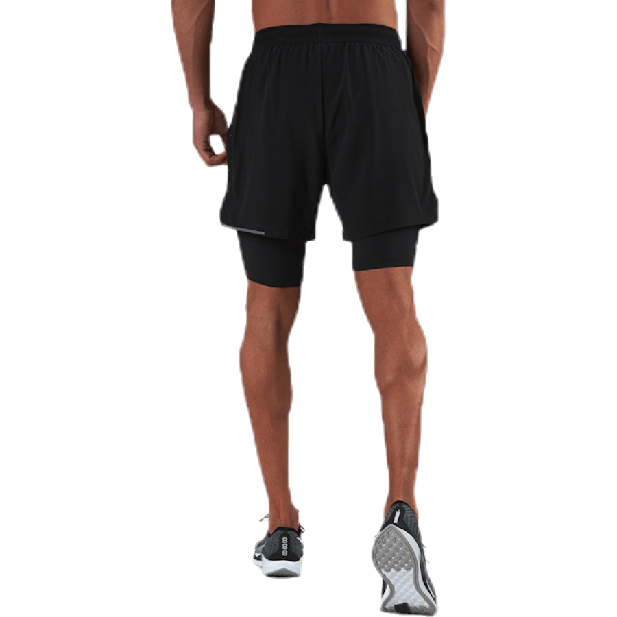 XVENT 2-in-1 5 Inch Short Black/Silver