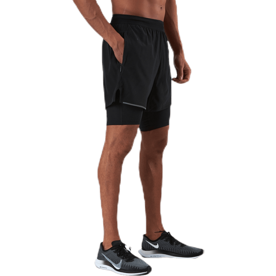 XVENT 2-in-1 5 Inch Short Black/Silver