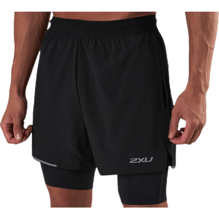 XVENT 2-in-1 5 Inch Short Black/Silver