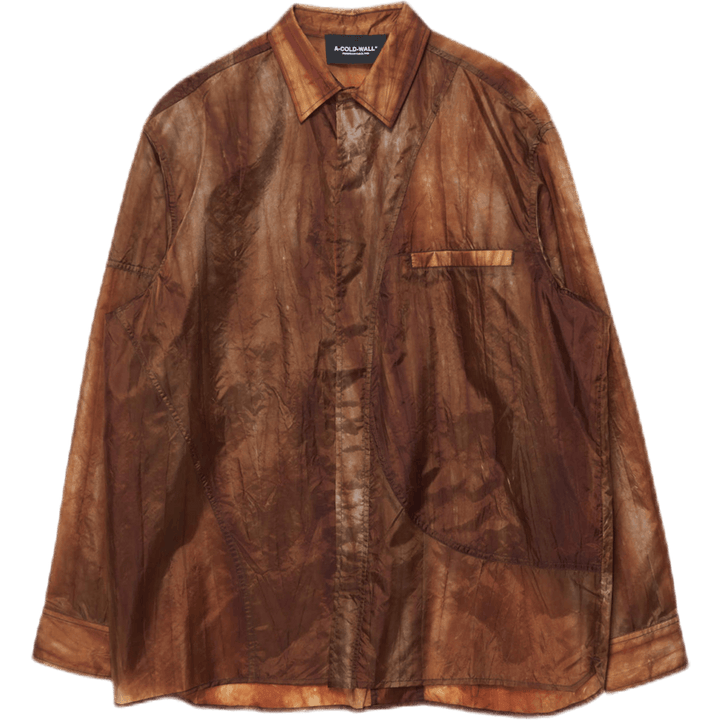 Chemise à manches longues translucide kaki