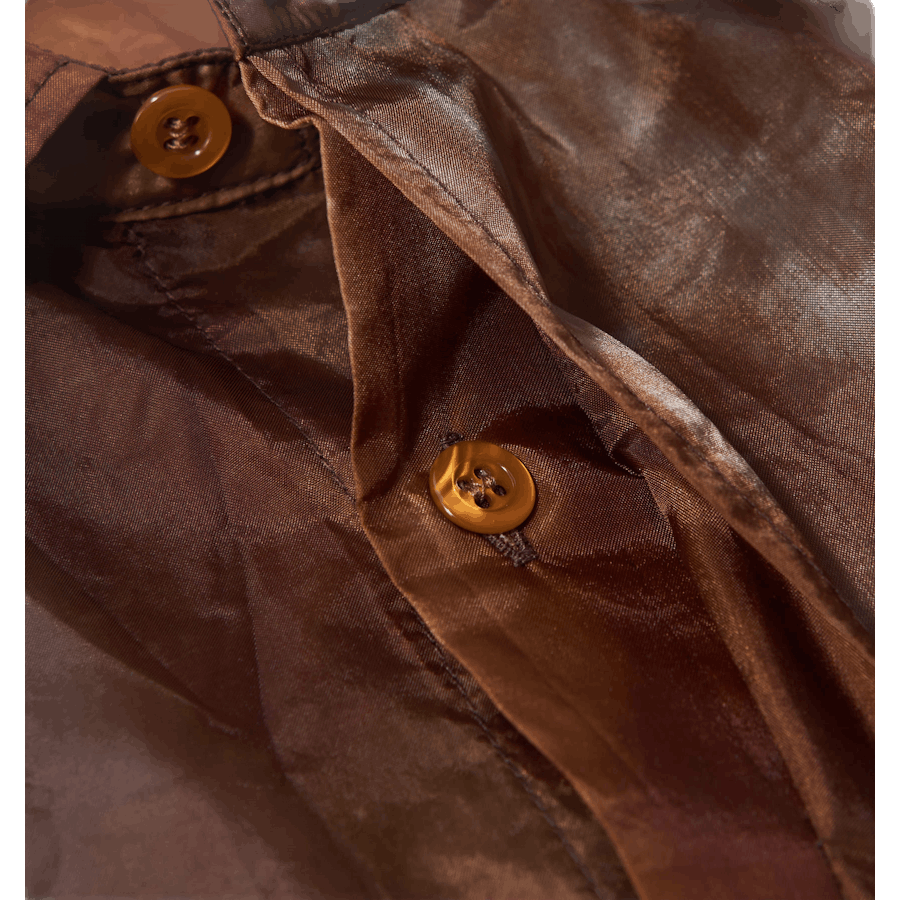Chemise à manches longues translucide kaki