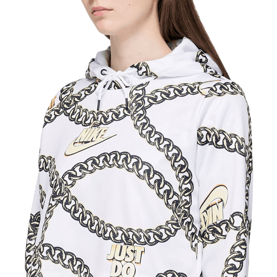 W Crop Top Felpa con cappuccio bianco