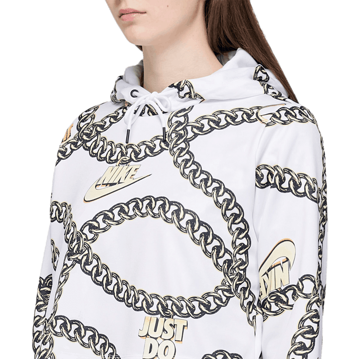 W Crop Top Felpa con cappuccio bianco