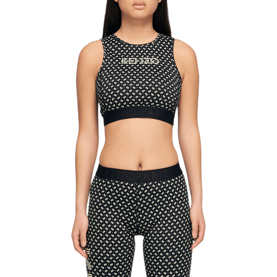 Kenzo Logo Ikat Bra Black