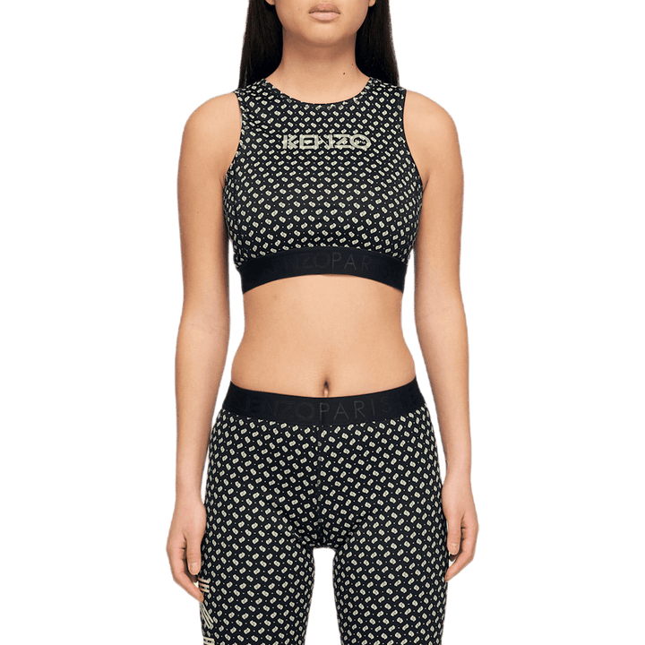 Kenzo Logo Ikat Bra Black