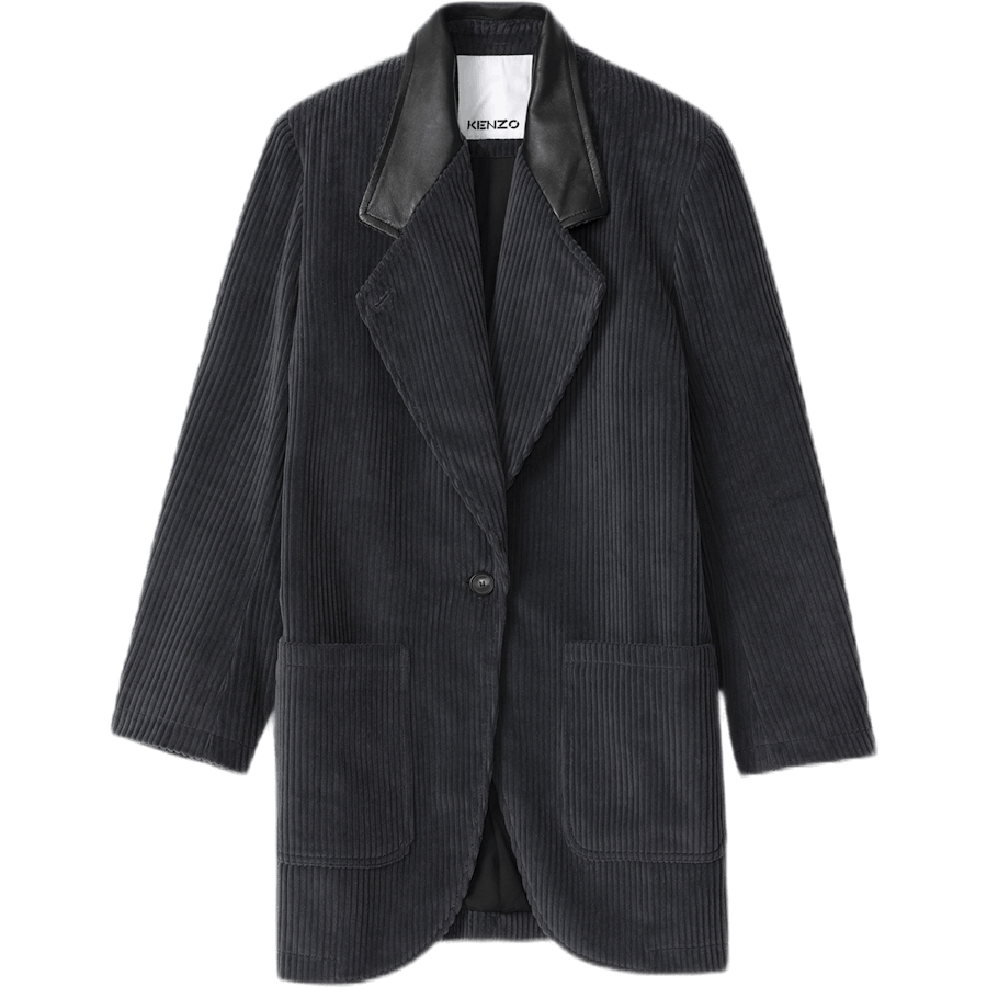 Straight Corduroy Coat Gray