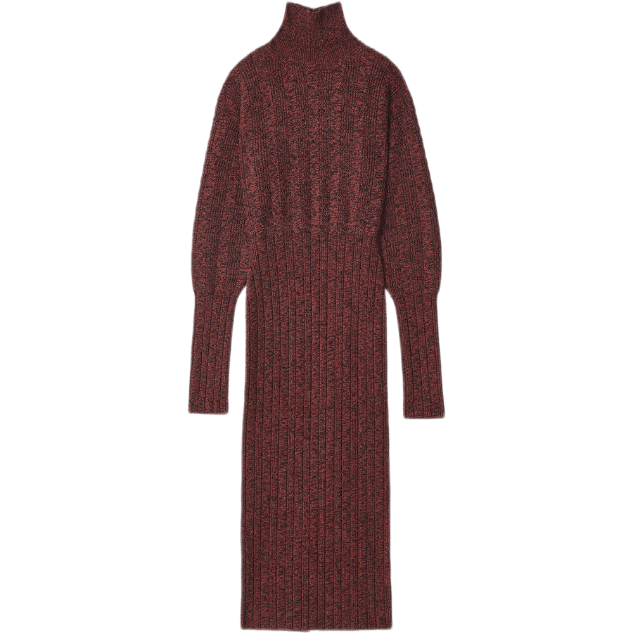 Textures Knit Dress Red