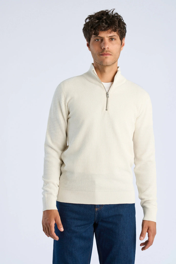 Half Zip Off White