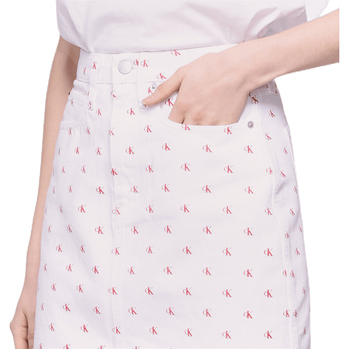 High Rise Mini Skirt White