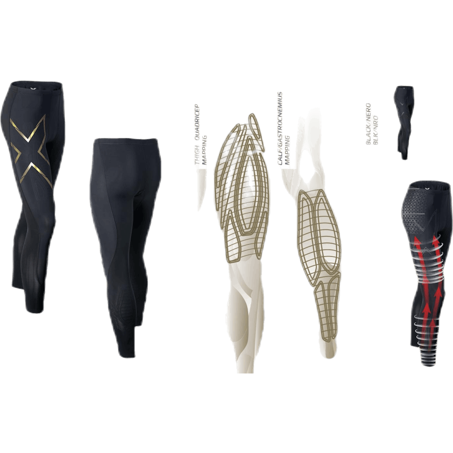 elite mcs compression tights black/gold –