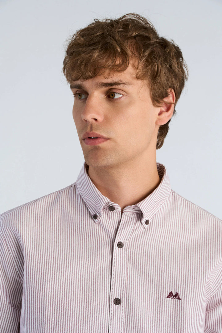 Oxford Shirt L/s Burg/stripe